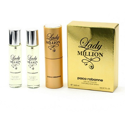 Paco Rabanne Lady Million 3x20 ml (Туалетная вода) — Paco Rabanne Lady Million 3x20 ml (Туалетная вода)